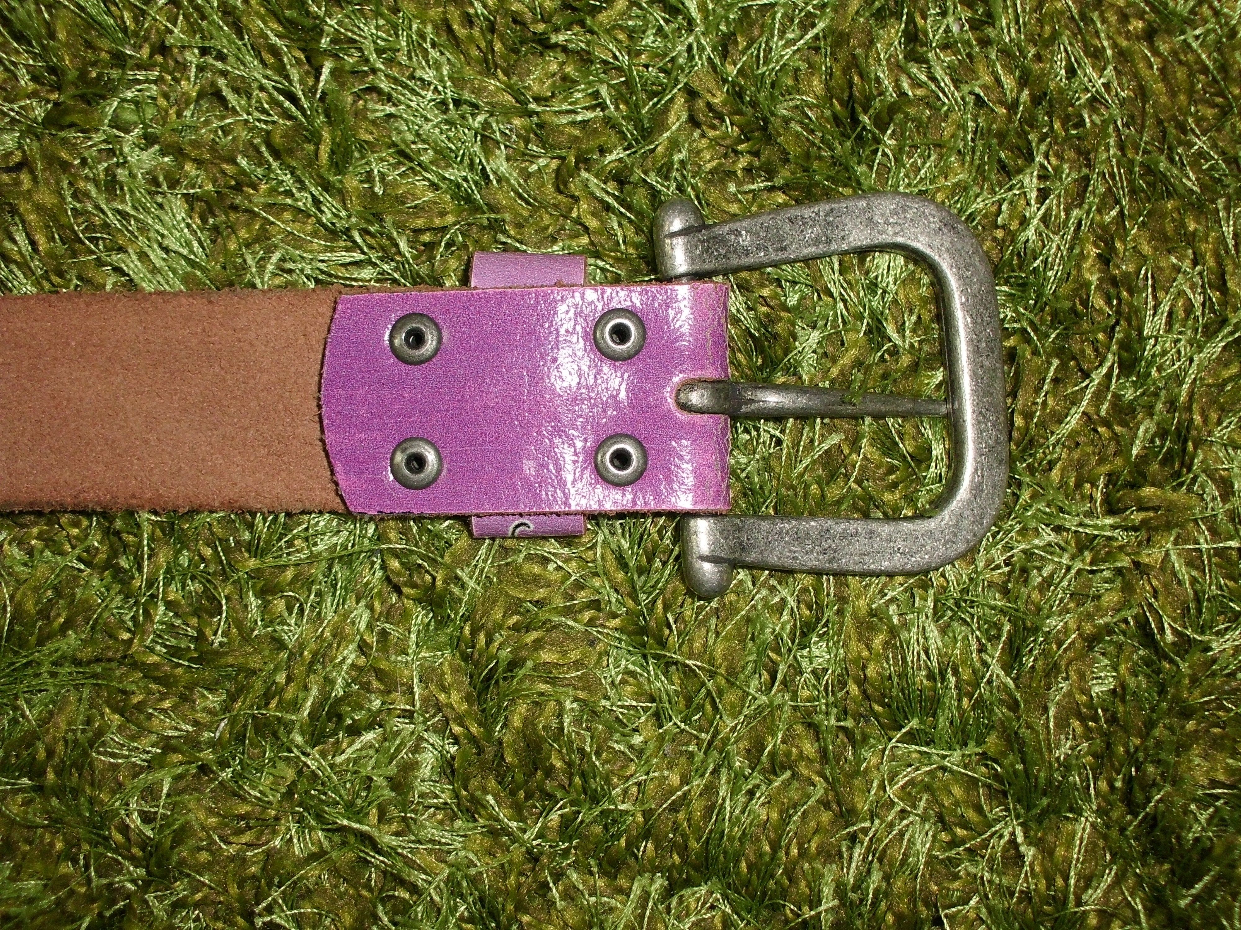 Ed Hardy Ed Hardy Purple Leather Belt "Love Kills Slowly" Size 44 - 12 Thumbnail