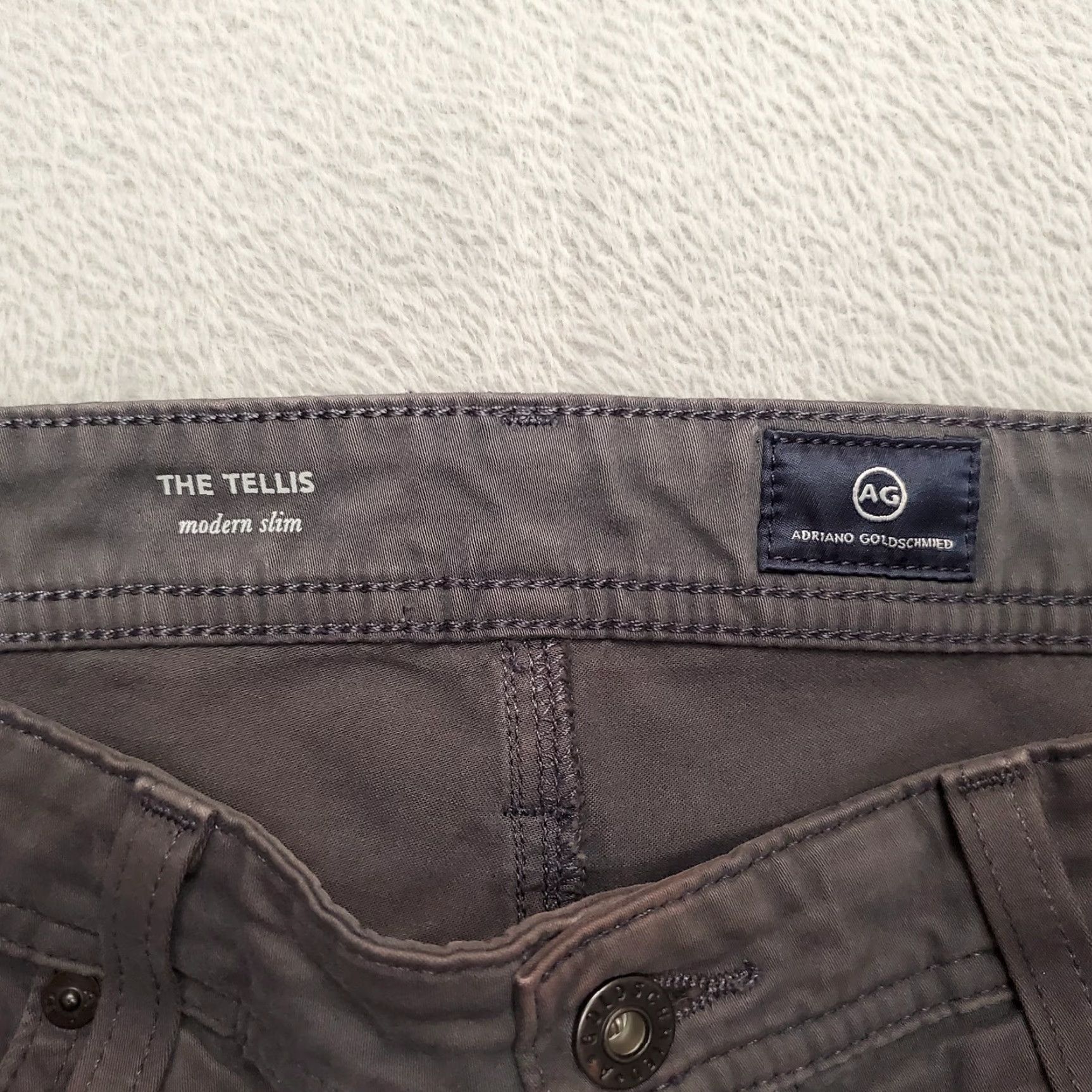 Vintage Adriano Goldschmied Pants Mens 33x34 Gray Tellis Modern Slim Fit Casual Chino Shirt Size US 33 - 4 Thumbnail