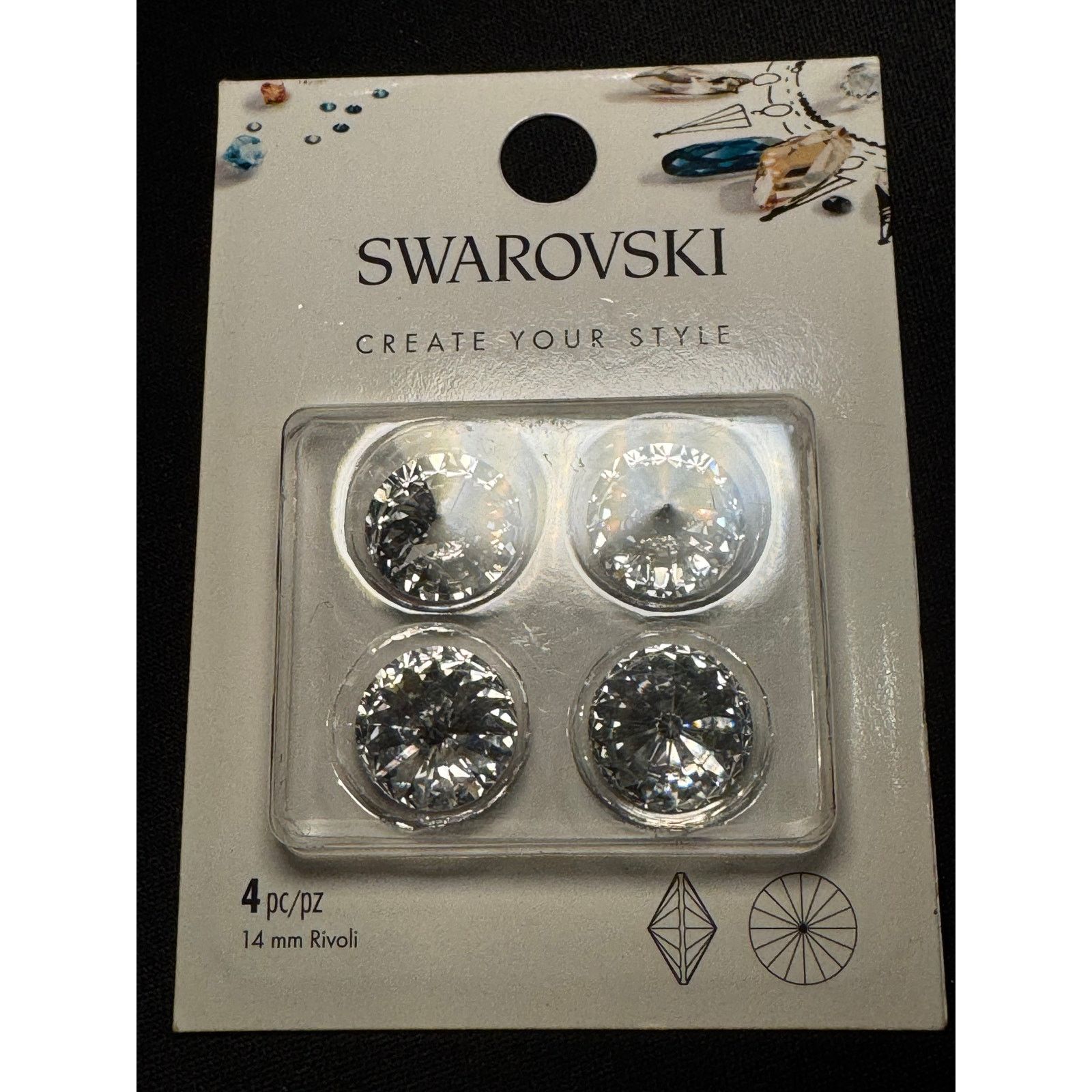 Swarovski Swarovski Create Your Style 4 Crystals Pack 14mm Rivoli Size ONE SIZE - 2 Thumbnail