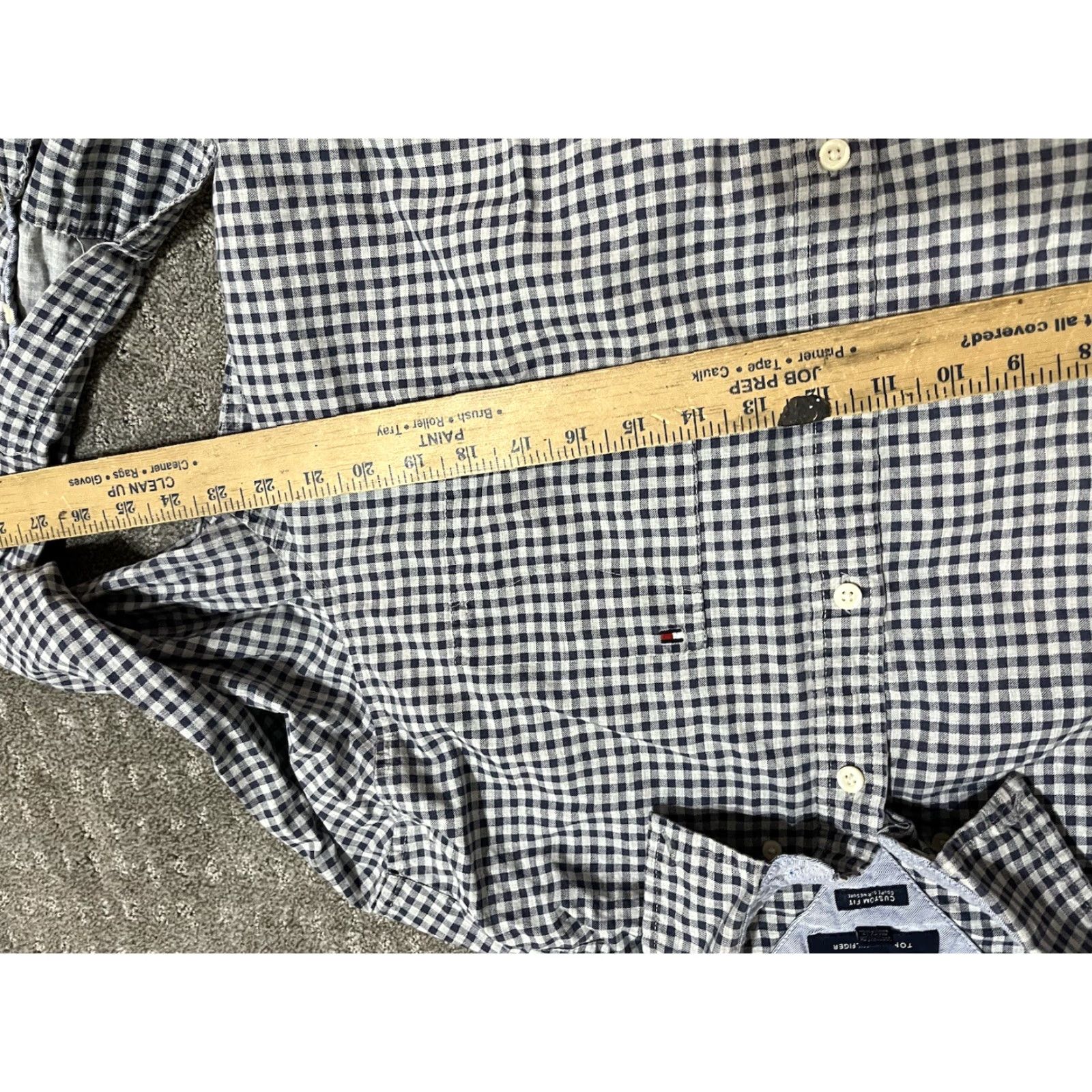 Tommy Hilfiger Tommy Hilfiger Button Down Shirt Mens XL Blue Plaid Custom Fit Casual Work Gingham Size US XL / EU 56 / 4 - 5 Thumbnail