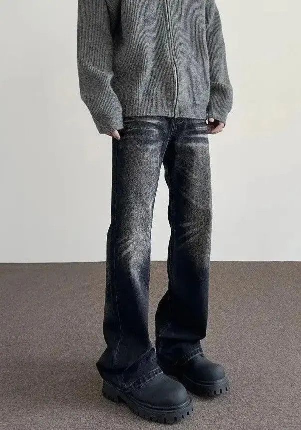 Japanese Brand Y2K Black Straight Leg Jeans Size US 30 / EU 46 - 2 Thumbnail