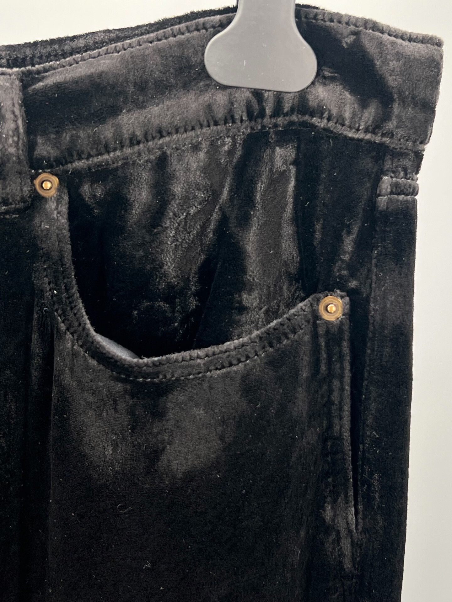Yves Saint Laurent ysl black silk blend velvet casual pants Size US 33 - 2 Thumbnail