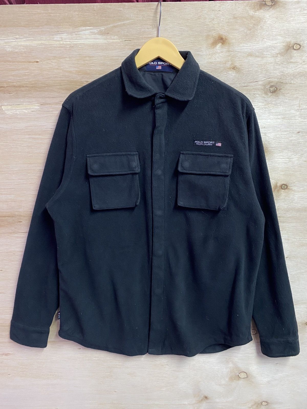 Polo Ralph Lauren vintage Polo Sport Ralph Lauren light fleece jacket in black Size US XL / EU 56 / 4 - 1 Thumbnail