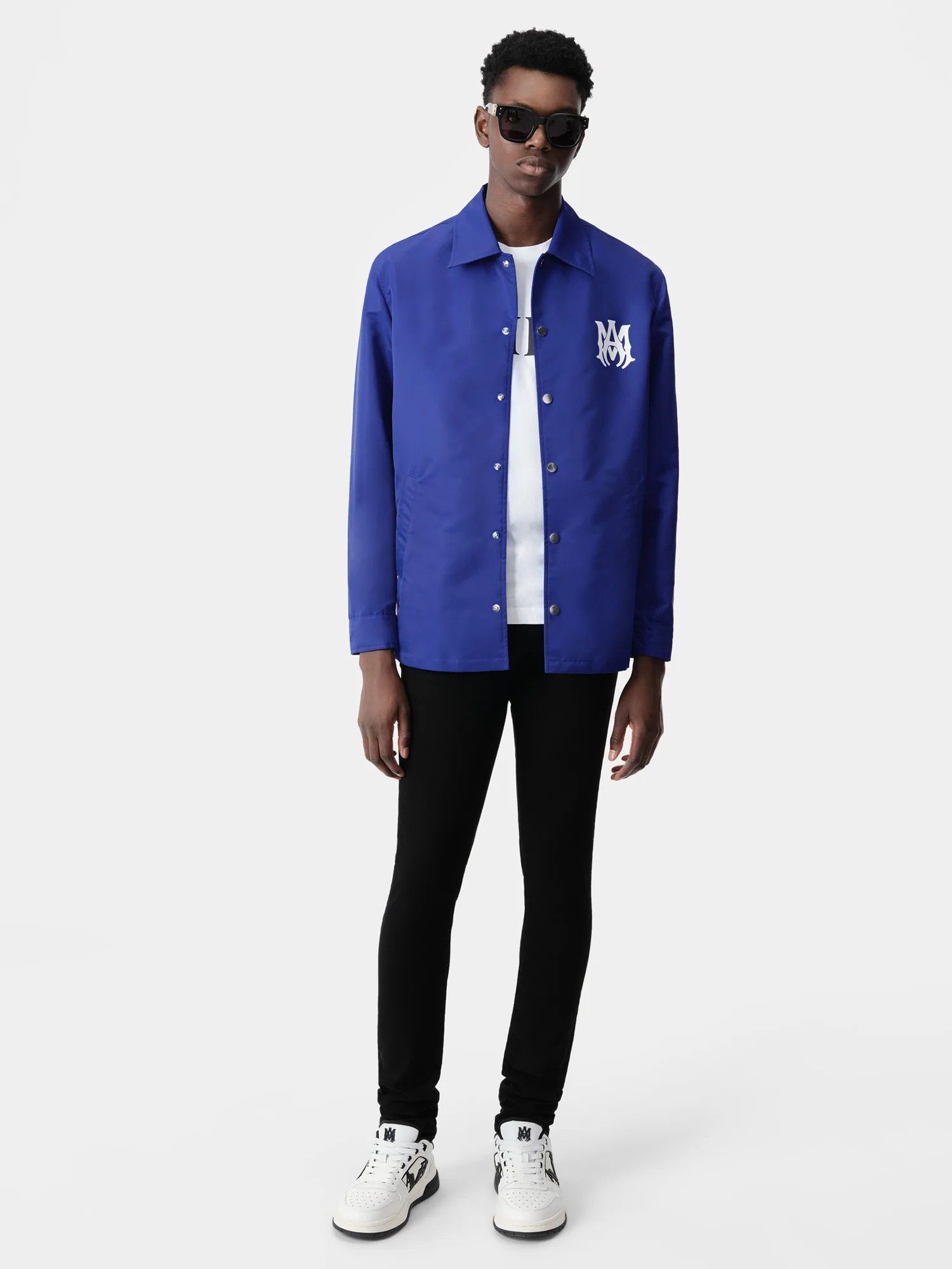 Amiri o1s1wg110925 MA Coach Jacket in Blue Size US XL / EU 56 / 4 - 2 Thumbnail