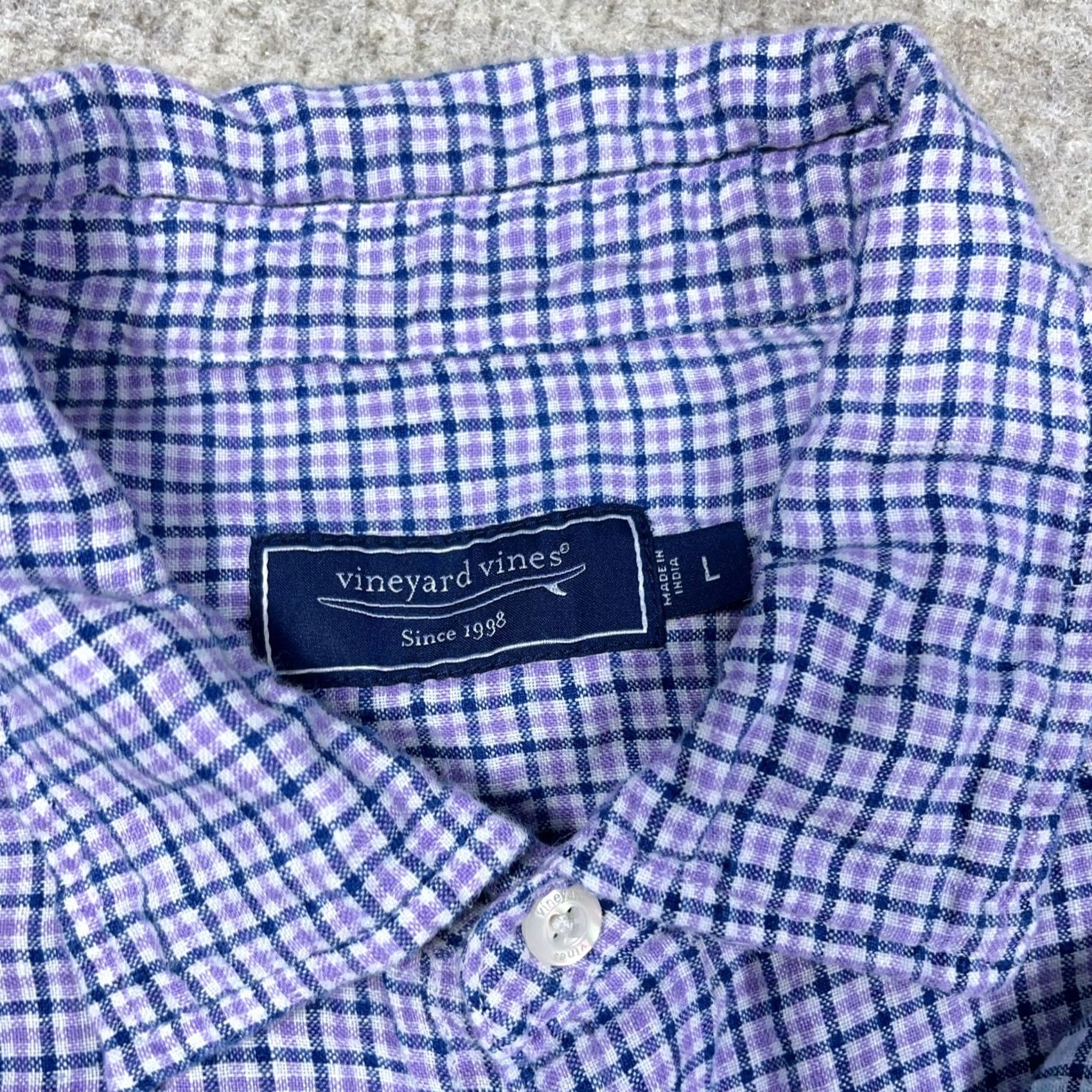 Vineyard Vines Vineyard Vines Button-Up Shirt Men L Plaid Colorful Modern Preppy blue purple Linen Cotton Button-Down Regular Size US L / EU 52-54 / 3 - 5 Thumbnail