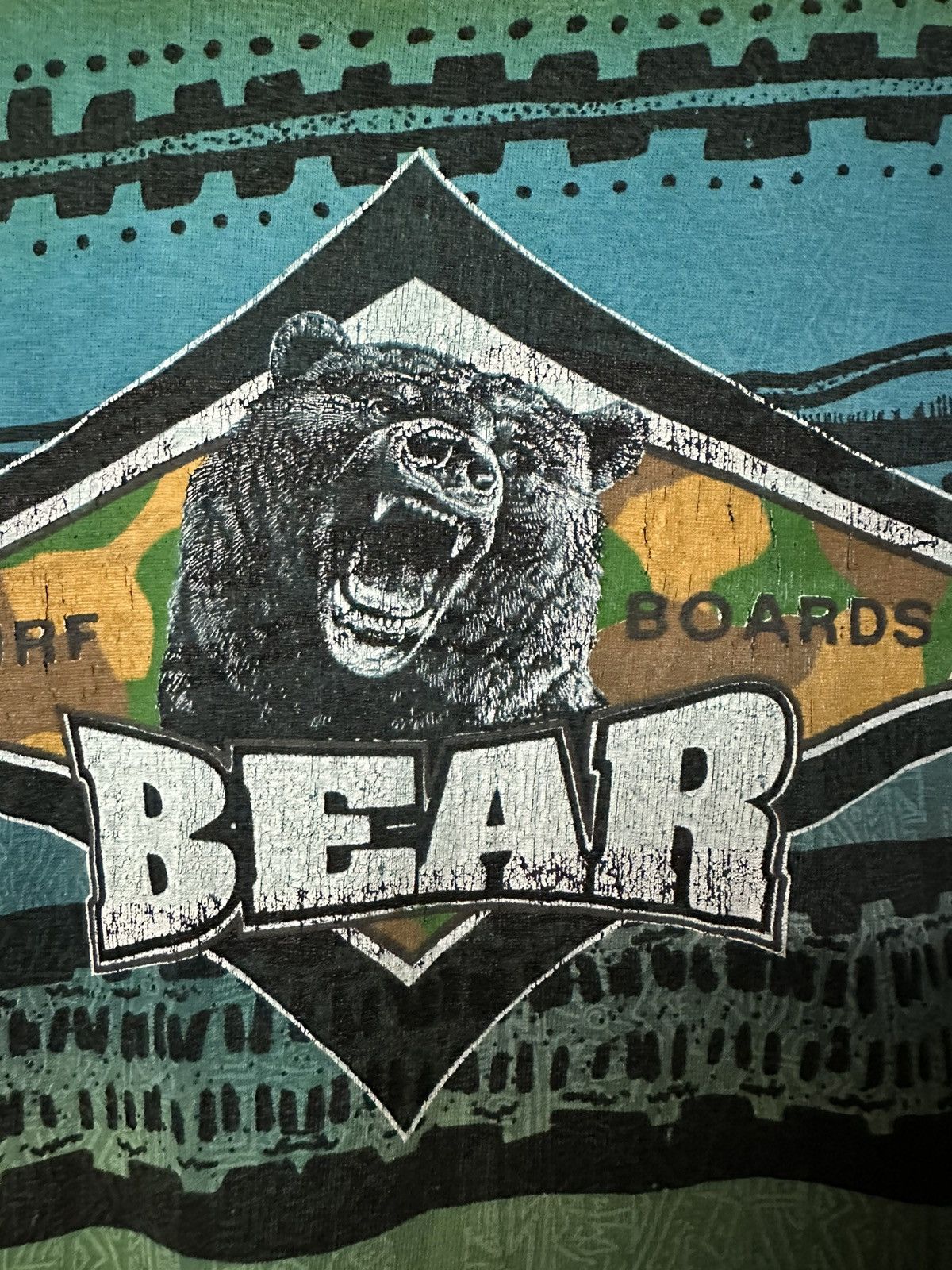 Vintage Vintage 90s Bear Surf Boards Faded Tee Size US XL / EU 56 / 4 - 3 Thumbnail