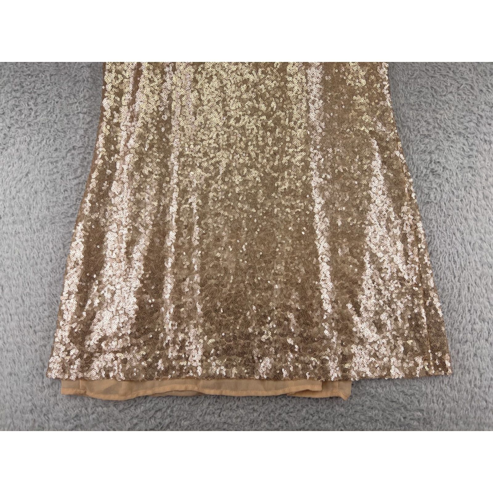 Vintage Free Press Dress Womens Small Gold Sequin Polyester Lined Cocktail Micro 32" len Size S / US 4 / IT 40 - 7 Thumbnail