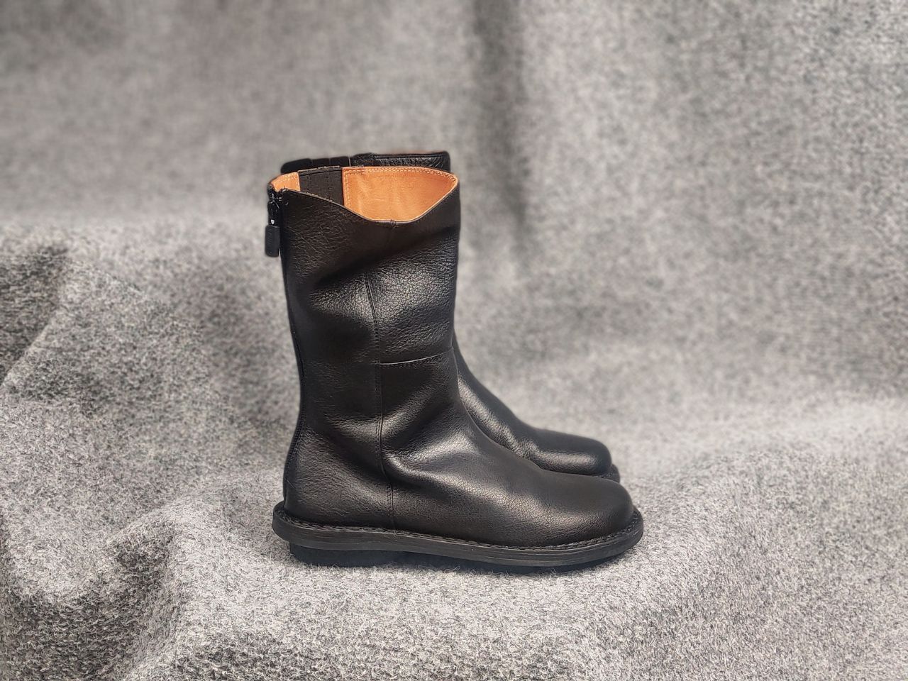 Trippen Trippen Design Black Leather Zip Mid Boots Avant garde Shoes Size US 6 / IT 36 - 1 Thumbnail