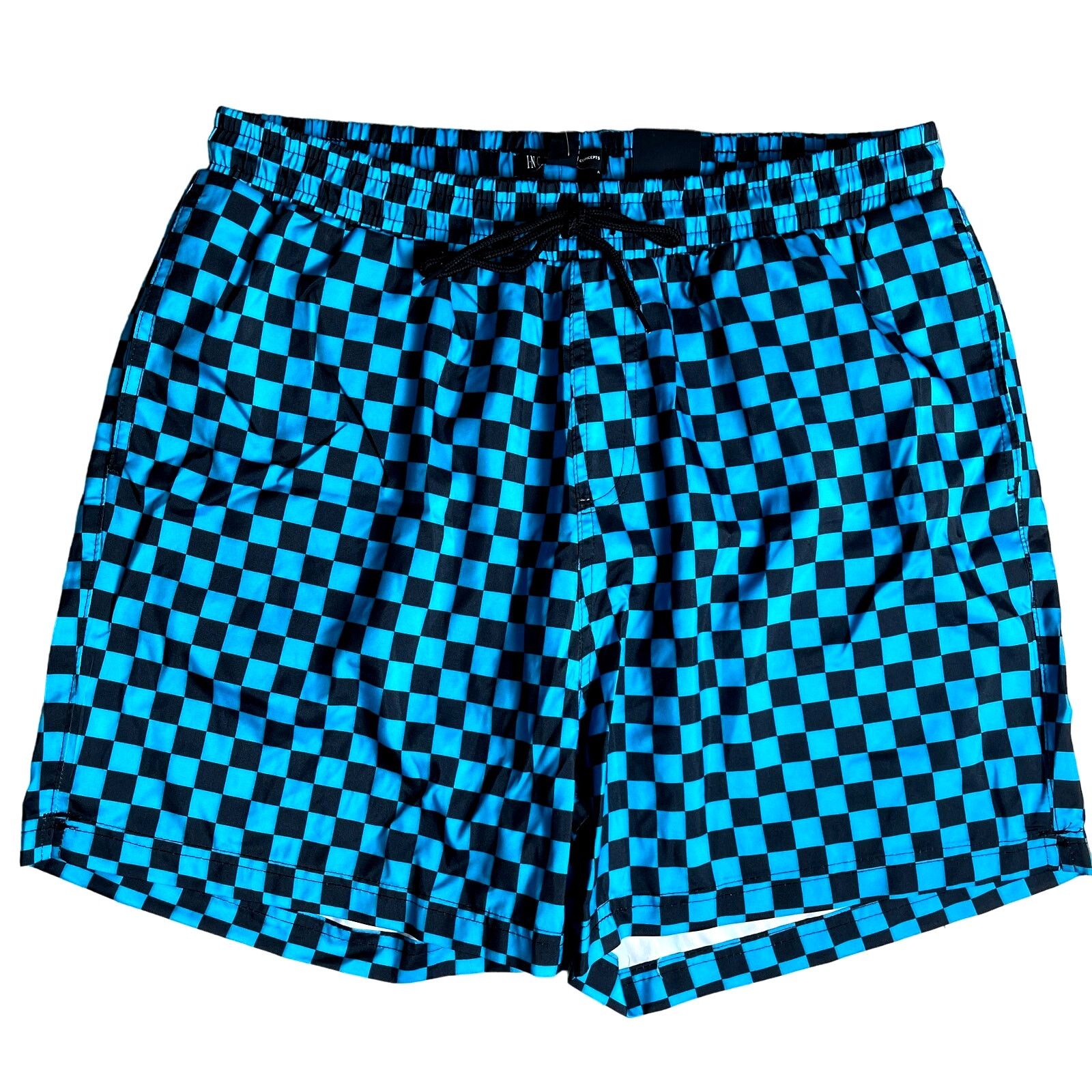 Other INC Patterns Zane Quick-Dry 5" Swim Trunks Blue Check Large Size US 34 / EU 50 - 1 Thumbnail