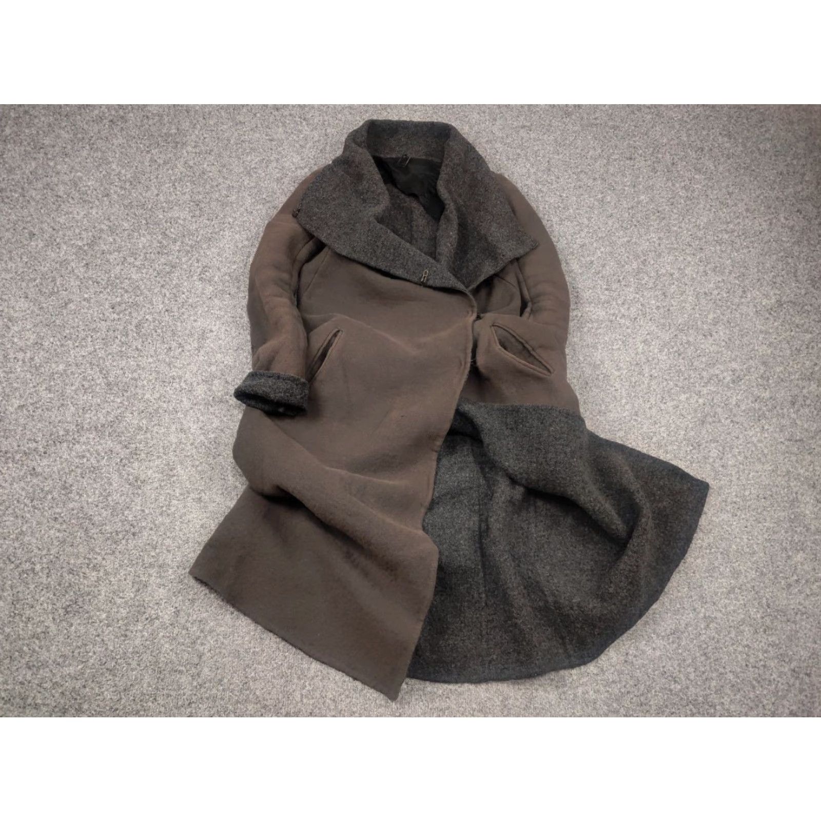 Vintage Masnada Italy Design asymmetric clasp Wool Blend Long coat Jacket Faded MA Size S / US 4 / IT 40 - 3 Thumbnail