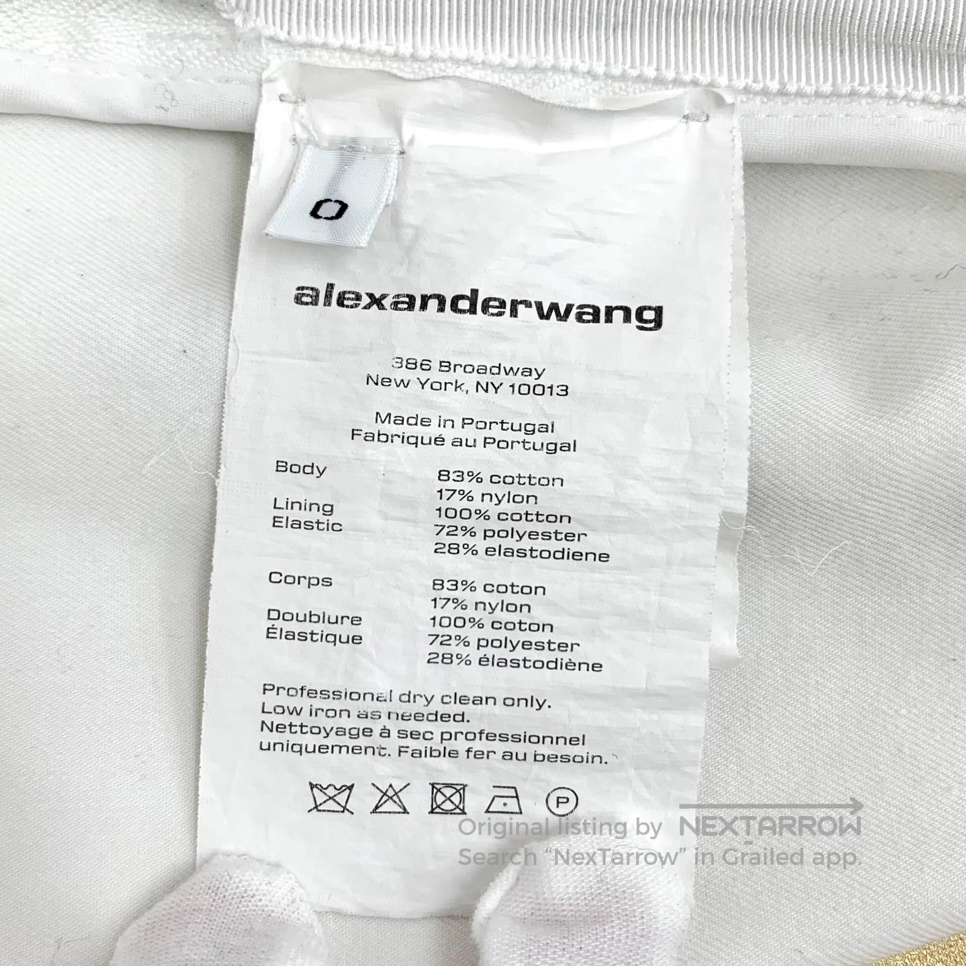 Alexander Wang Alexander Wang size XS White stretch logo lettering cotton Size US 27 - 7 Thumbnail