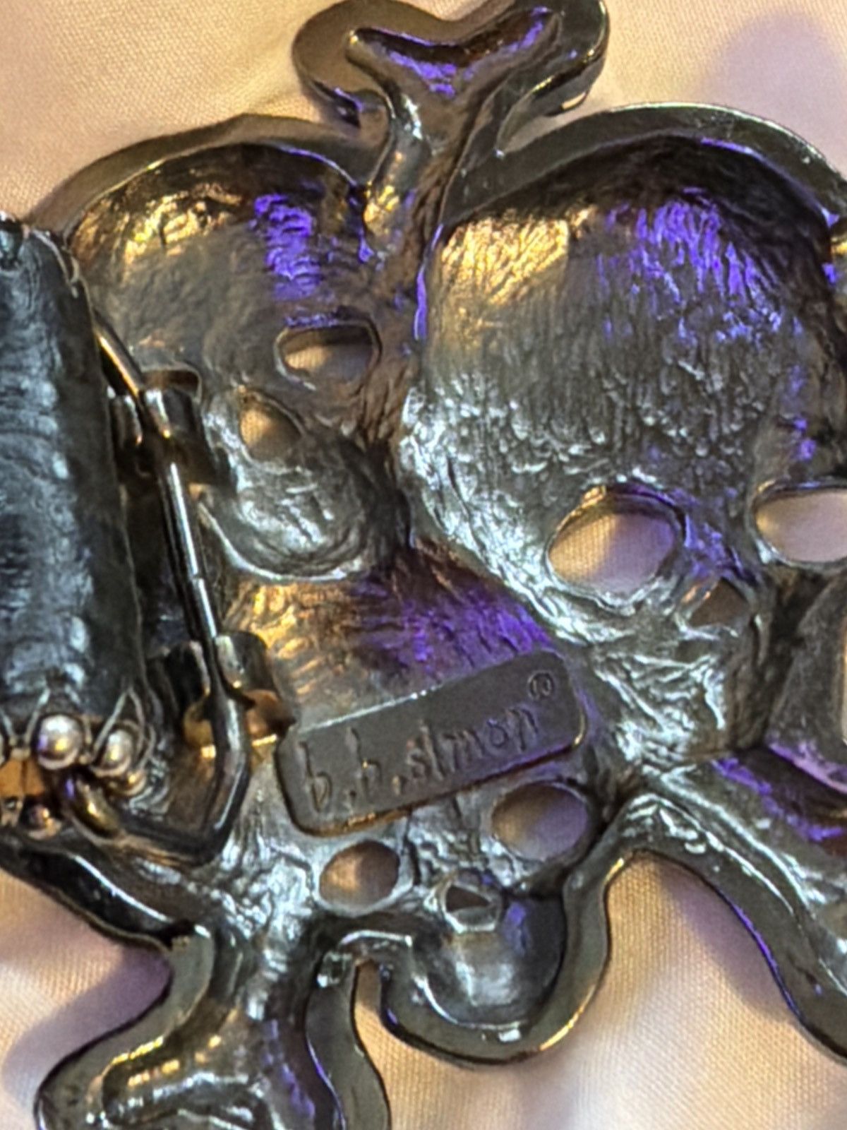 B.B. Simon B.B. Simon Multi Skull Belt Purple/Black Size 34 - 6 Thumbnail