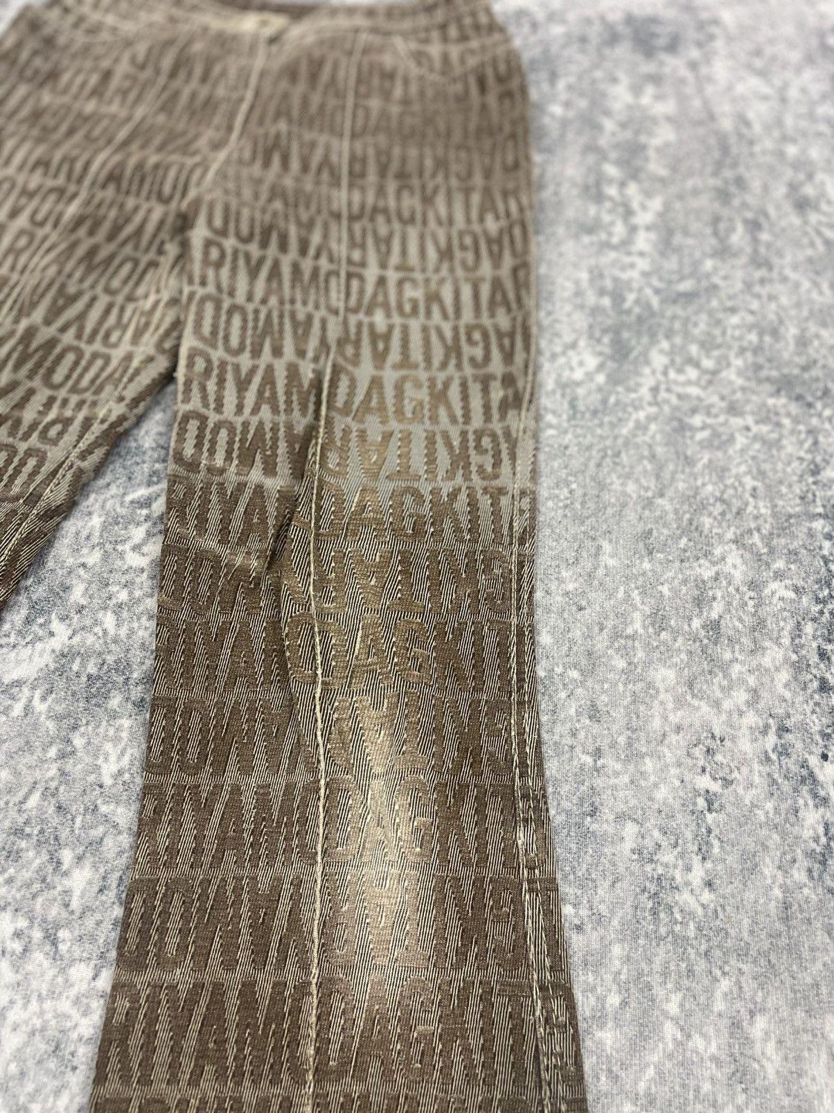 Japanese Brand HKD Manogram Bell Bottom Jeans Size US 27 - 3 Thumbnail