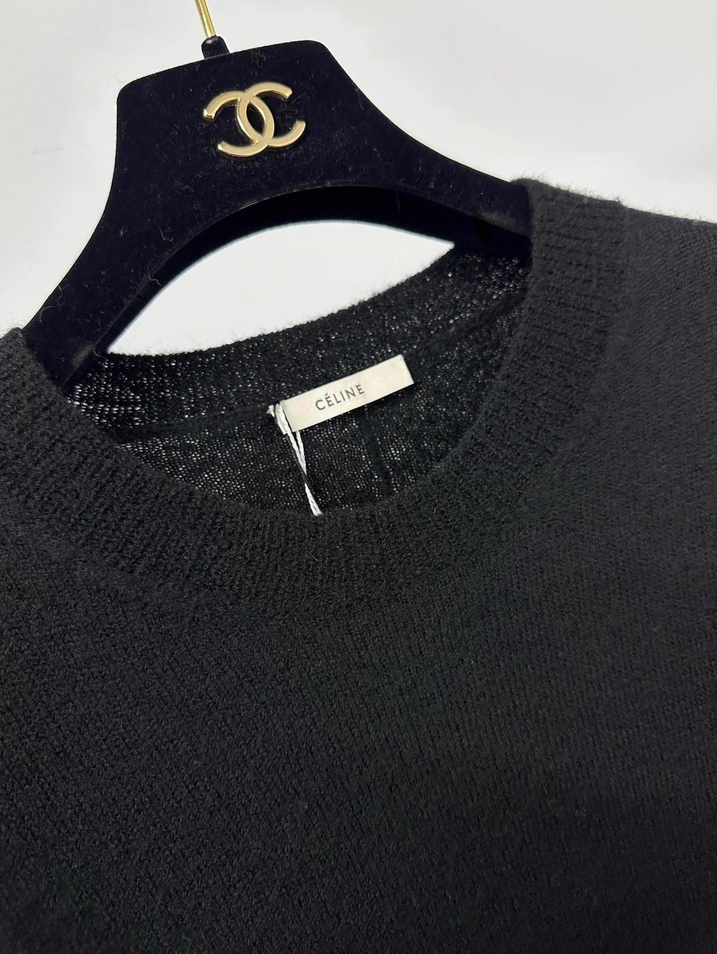 Celine Old Celine women's black wool long dress M Size M / US 6-8 / IT 42-44 - 3 Thumbnail