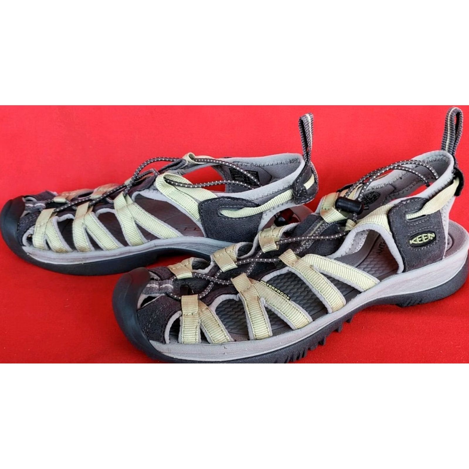 KEEN VINTAGE Keen Women's Whisper Sandals 8.5M Light Green No Tie Elastic Lacing Cushioned Sandal Womens Shoes Green Sport Sandals Mens/Mens Size US 7 / IT 37 - 4 Thumbnail