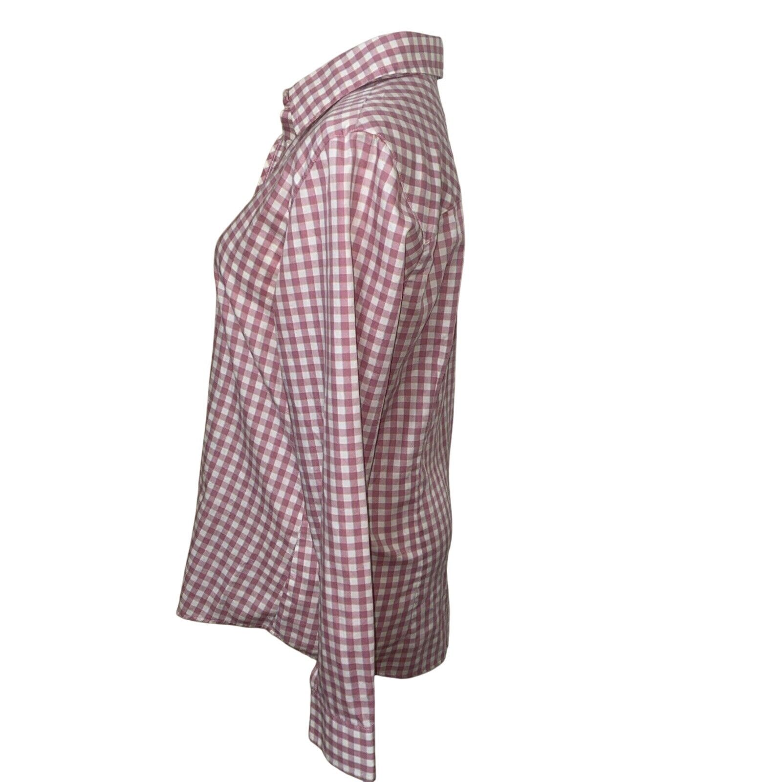 Orvis Orvis Women’s Long Sleeve Button Down Shirt 10 Pink & White Size L / US 10 / IT 46 - 3 Thumbnail