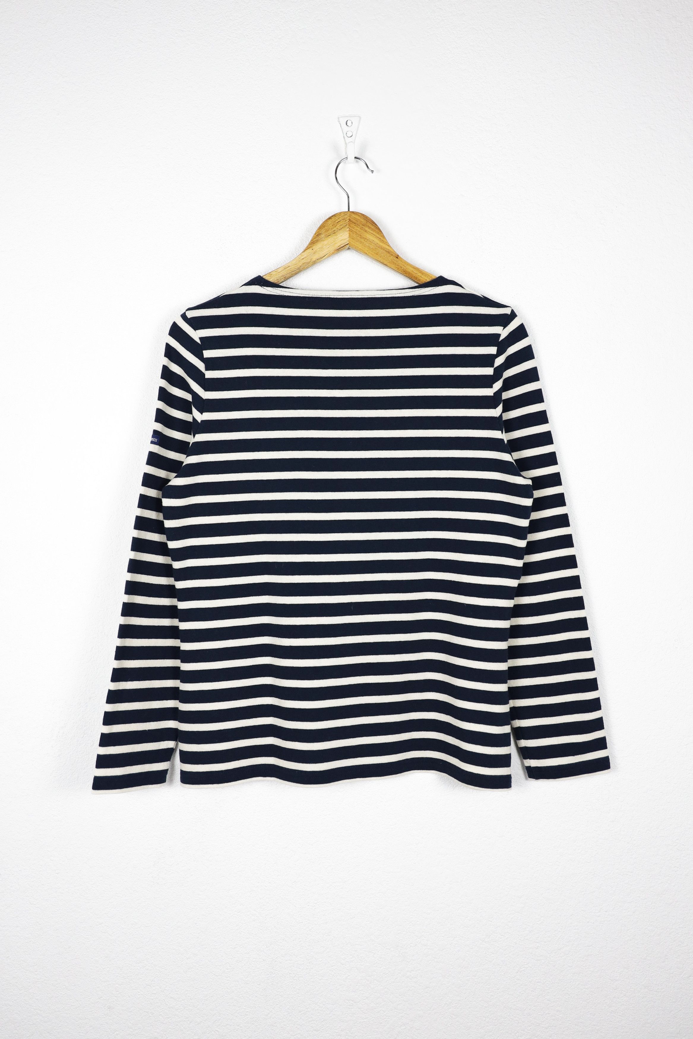 Saint James × Vintage Womens Saint James LAtelier Striped Breton LS T-shirt 90s NZ Size L / US 10 / IT 46 - 7 Thumbnail