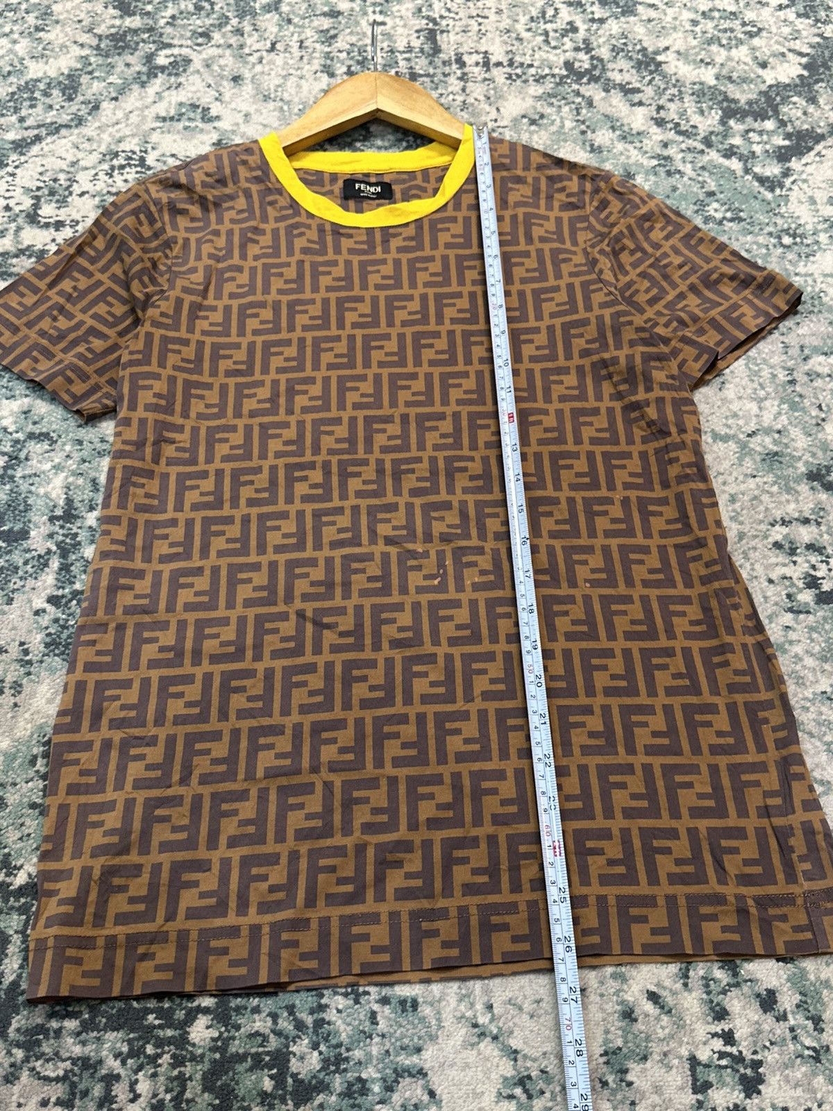 Fendi Fendi Roma Made in Italy Brown/Yellow Monogram T-Shirt Size US M / EU 48-50 / 2 - 15 Thumbnail