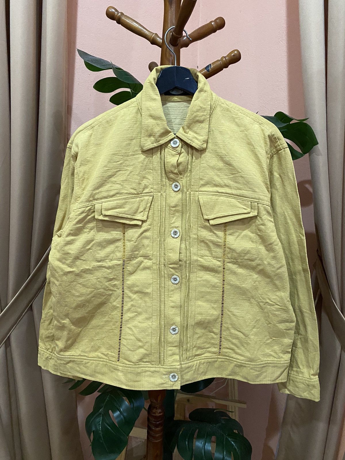 Japanese Brand Vintage Yellow Women’s Cotton Blend Jacket by B.P.Style Size M / US 6-8 / IT 42-44 - 1 Thumbnail
