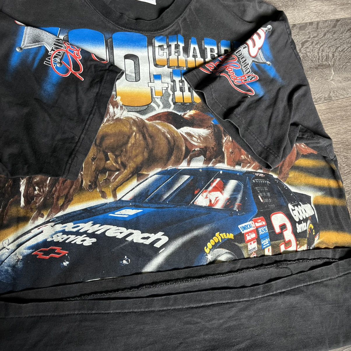 NASCAR Vintage 1997 NASCAR Dale Earnhardt All Over Print Horses Tee Size US XXL / EU 58 / 5 - 7 Thumbnail