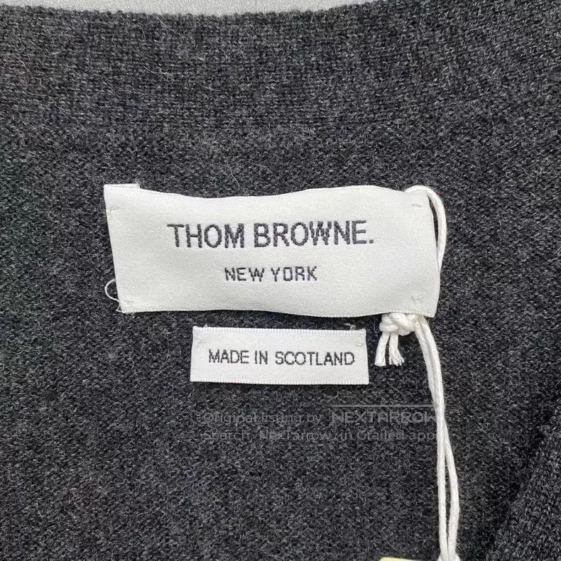 Thom Browne Thom Browne Dark Gray Cashmere Cardigan Size US XXS / EU 40 - 5 Thumbnail