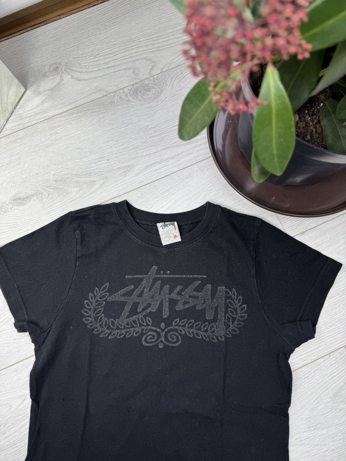 Stussy × Vintage 💥Vintage Stussy Laguna Beach California USA LB Wreath TShirt Size M / US 6-8 / IT 42-44 - 1 Thumbnail