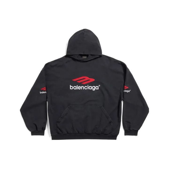Balenciaga Balenciaga Black Logo Hoodie for Men and Women 0079-2507 Size US M / EU 48-50 / 2 - 1 Thumbnail