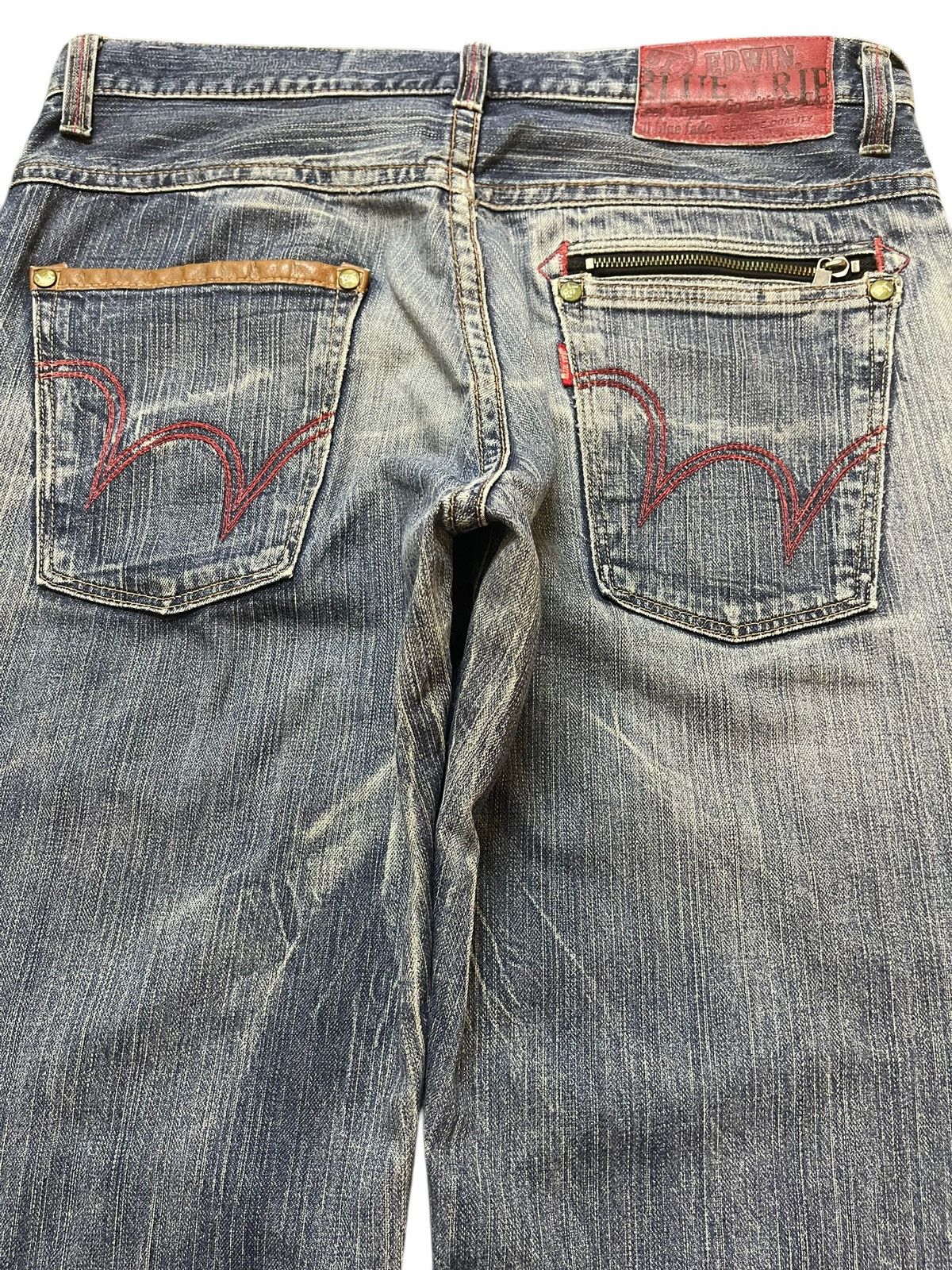 Edwin Vintage Edwin Blue Trip Faded Wash Distress Loose Jeans Size US 36 / EU 52 - 5 Thumbnail