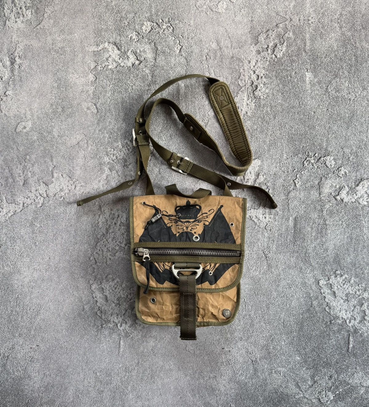 Diesel × Streetwear × Vintage Rare Diesel military cargo Y2K sling