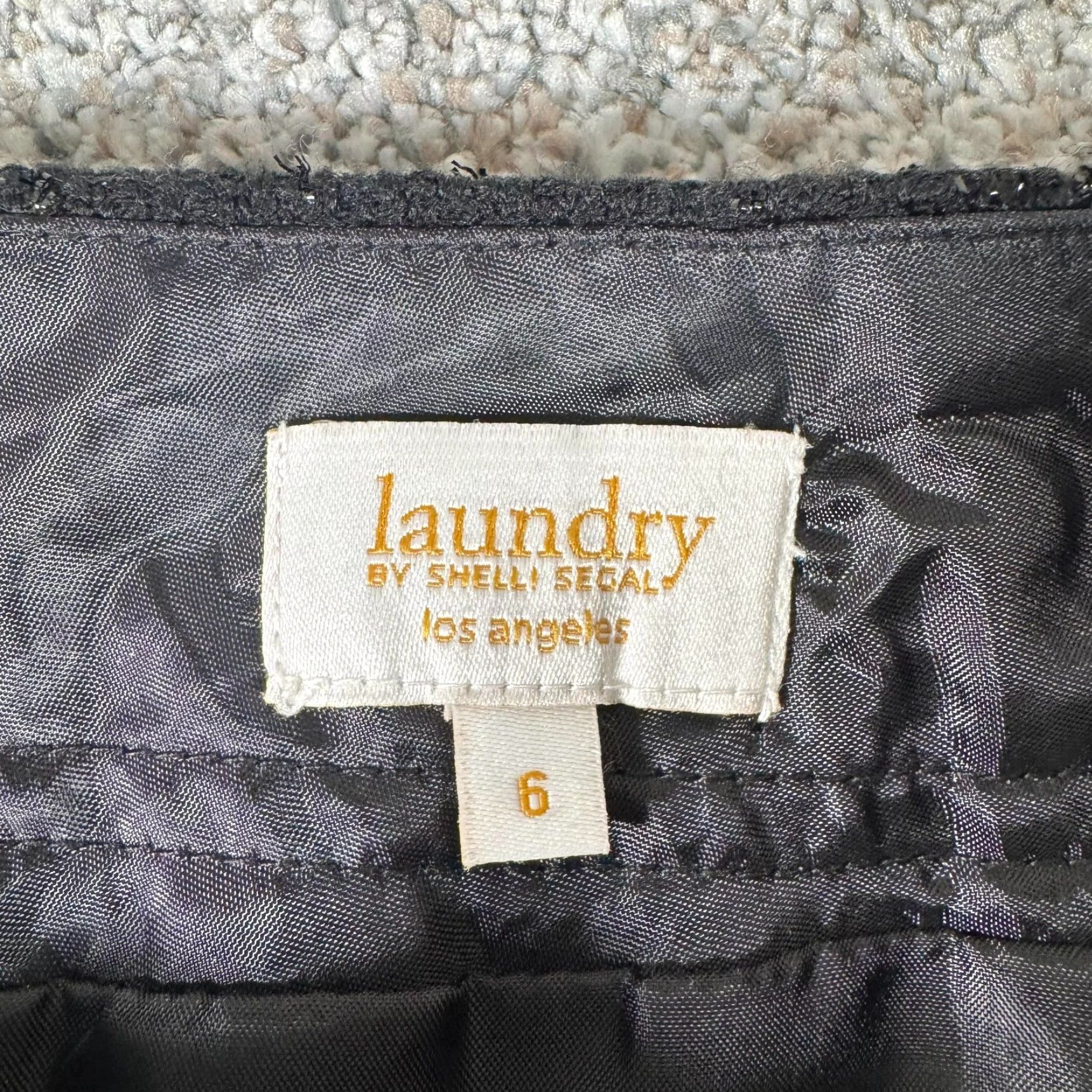 Laundry by Shelli Segal Laundry by Shelli Segal Skirt Size 6 Black Tweed Lined Pencil Knee Length Sparkly Textured Party Business Casual Size 28" / US 6 / IT 42 - 5 Thumbnail