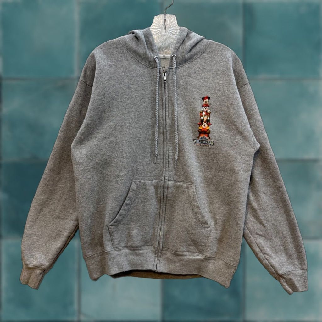 Disney VINTAGE Disney Hoodie Sweatshirt Medium Wilderness Lodge Mickey Goofy Donald Womens Hooded Full Zip Regular Gray Size M / US 6-8 / IT 42-44 - 1 Thumbnail