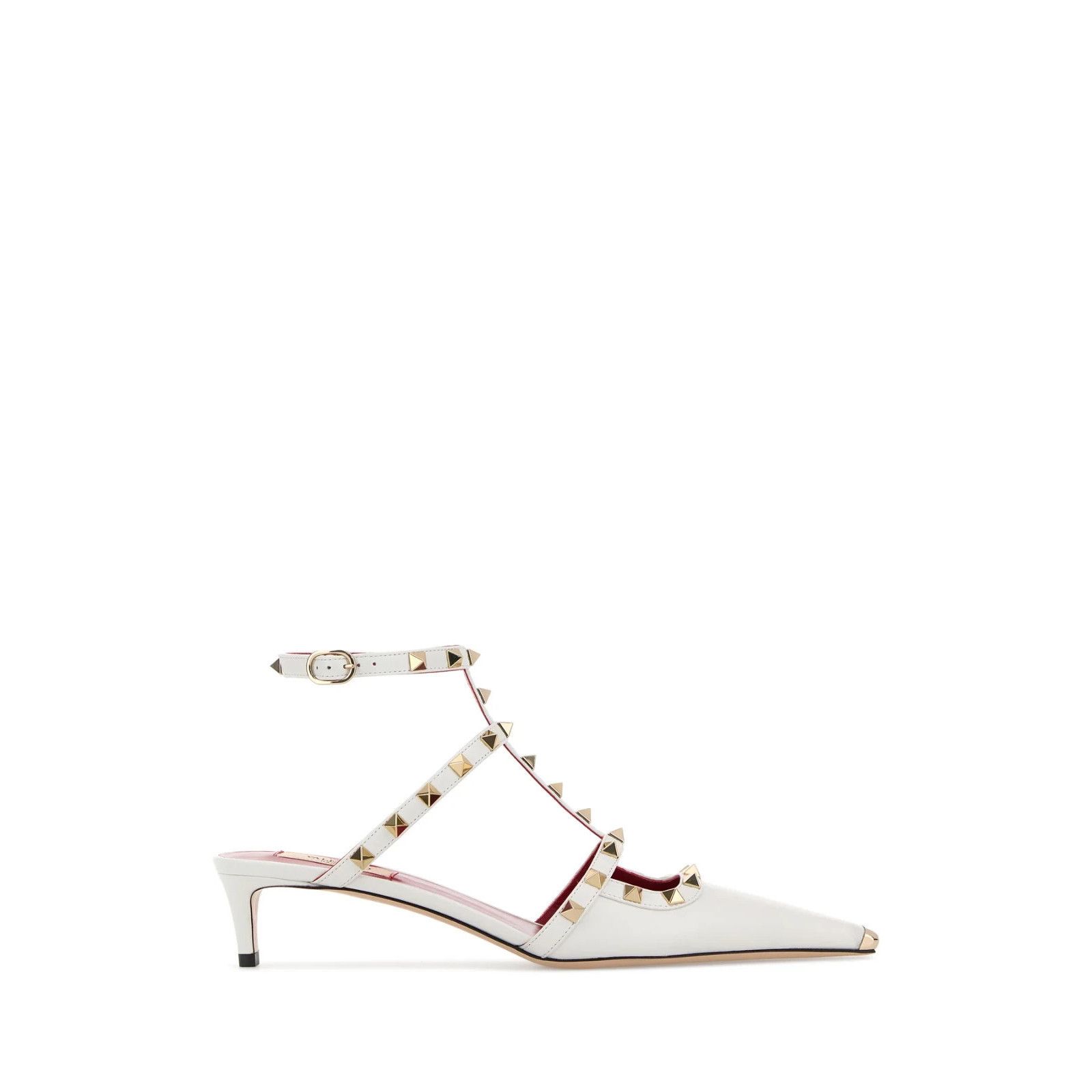 Valentino Garavani Rockstud White Leather 40mm Pumps New & A, Women's (Size 5.5)