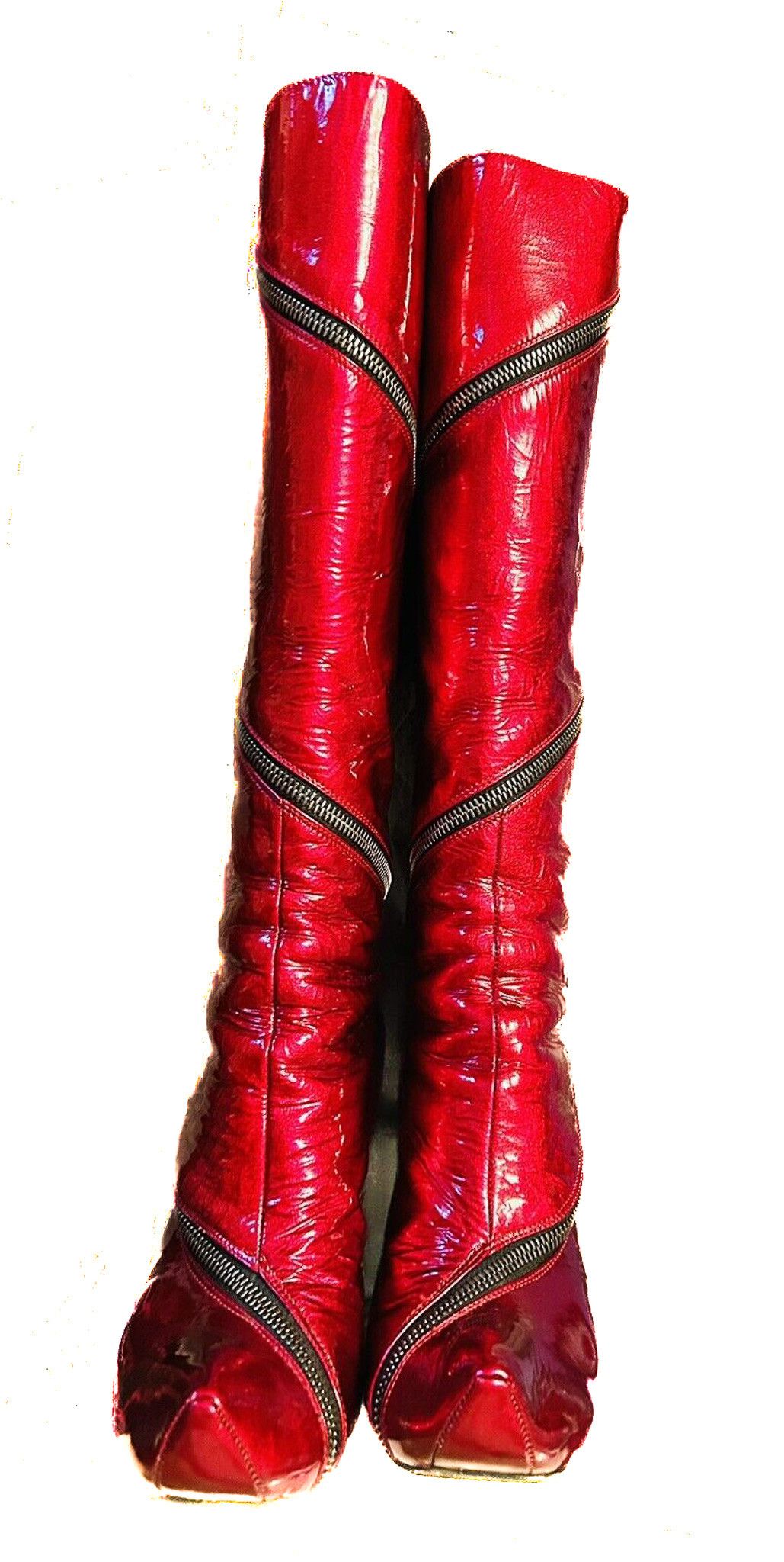Alexander McQueen TORNADO LEATHER ZIPPED BOOTS Size US 7.5 / IT 37.5 - 2 Thumbnail