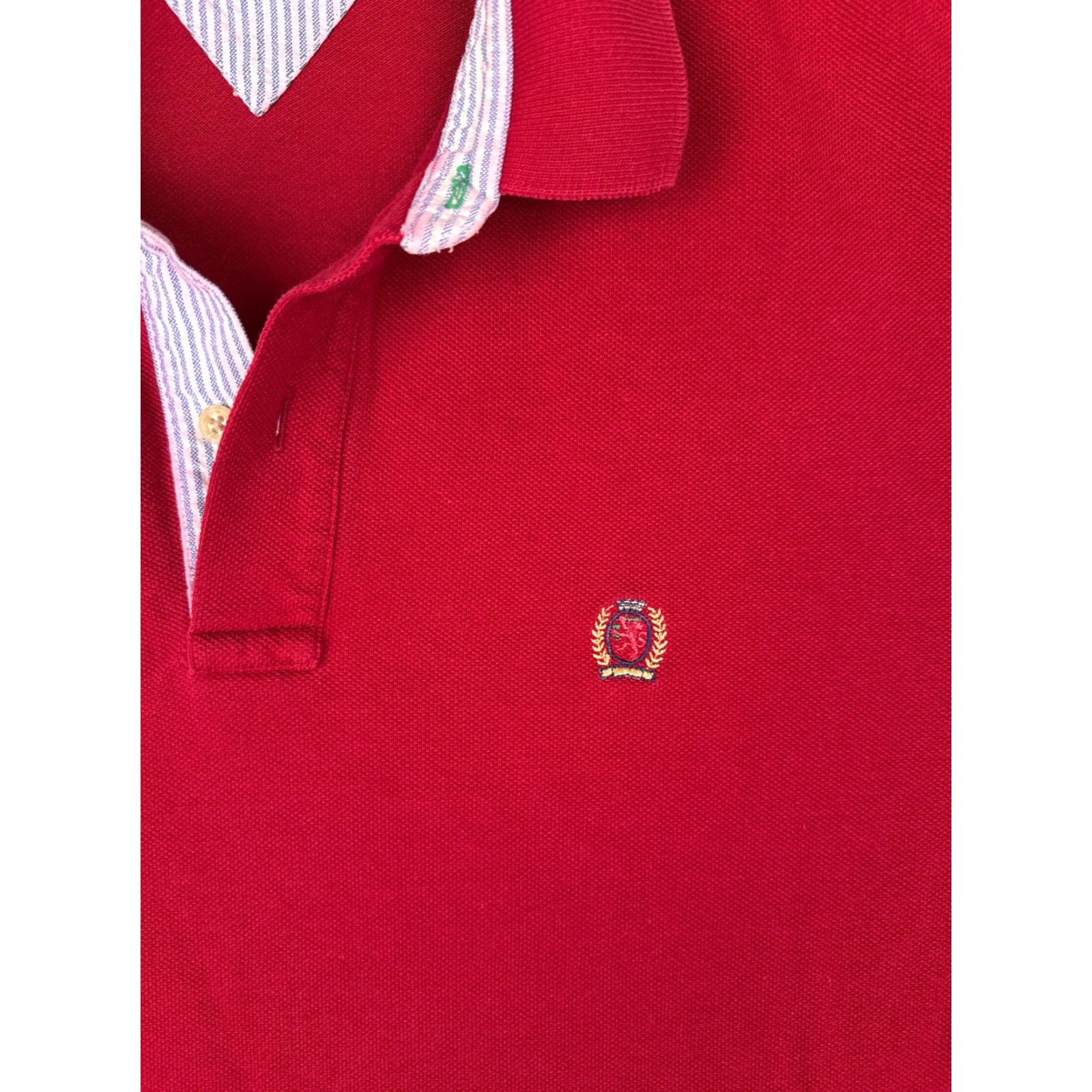 Tommy Hilfiger Tommy Hilfiger Polo Shirt Men Adult Large Red 100% Cotton Short Sleeve Jersey Crest Polo Shirt Modern American Sports Mens Size US L / EU 52-54 / 3 - 6 Thumbnail