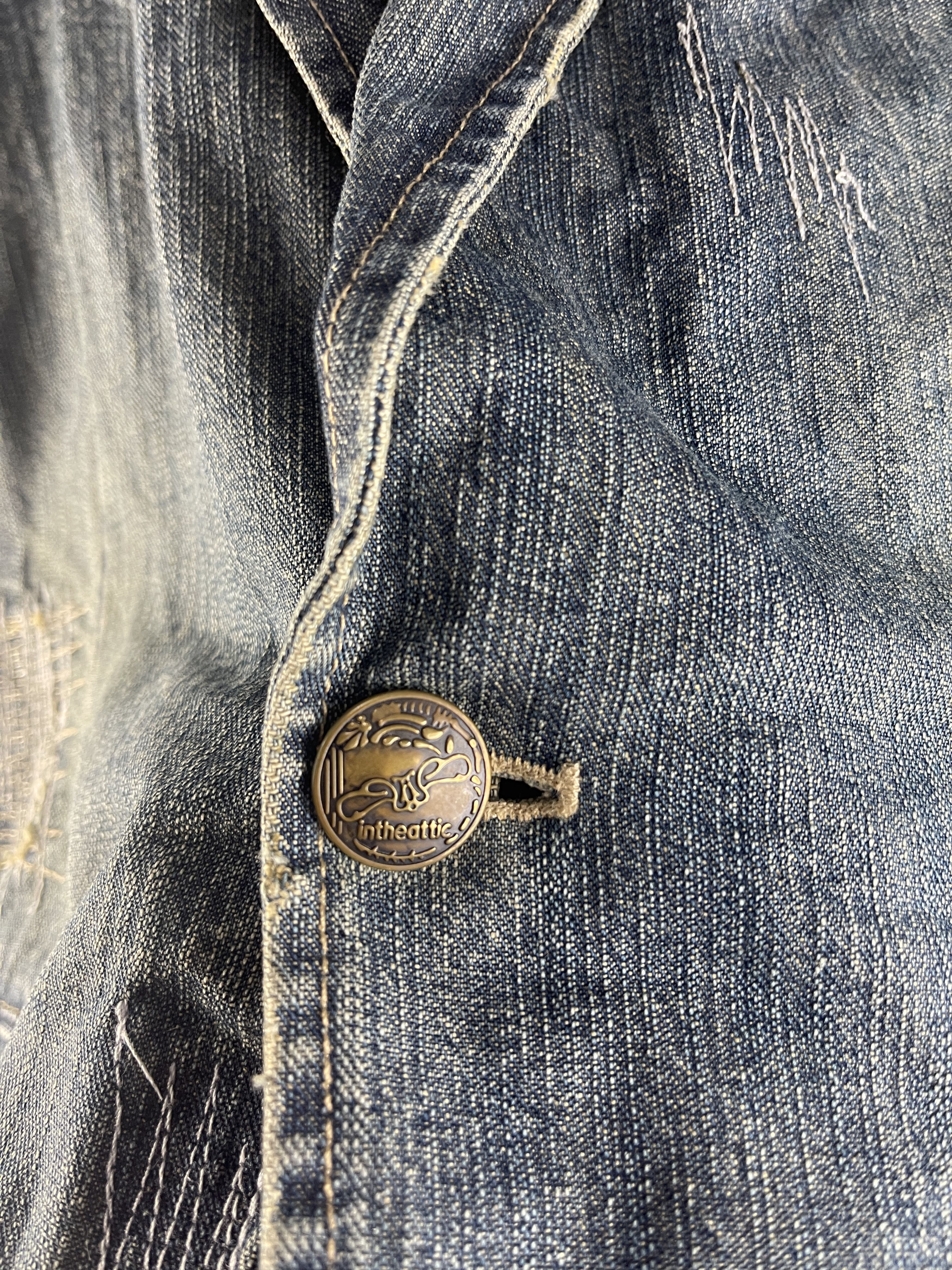 In The Attic Vintage IN THE ATTIC Distressed Denim Jacket Y2K Patchwork Size US S / EU 44-46 / 1 - 15 Thumbnail