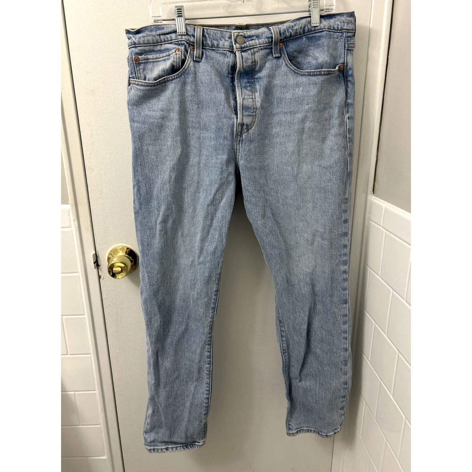 Levi's Levi's Premium Jeans Womens 33x27 Blue Straight Fit Button Zipper 5-Pocket Denim Wedgie Retro Slim Stretch N/A Size 24" / US 00 / IT 34 - 2 Thumbnail