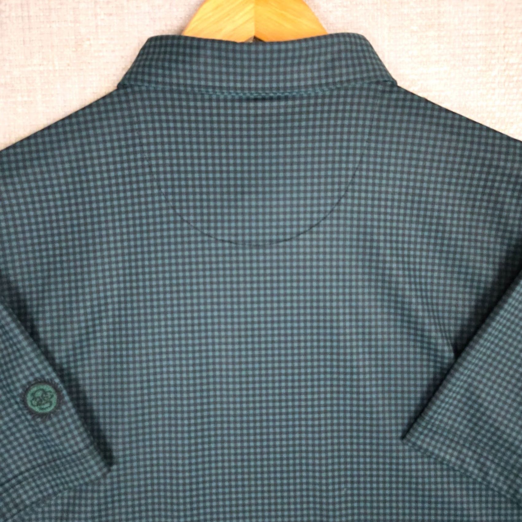 Vintage Dunhill Polo Shirt Mens Green Check Short Sleeve Collared Lightweight Moisture Wicking UV Performance Golf Casual Shirt Size M Size US M / EU 48-50 / 2 - 6 Thumbnail