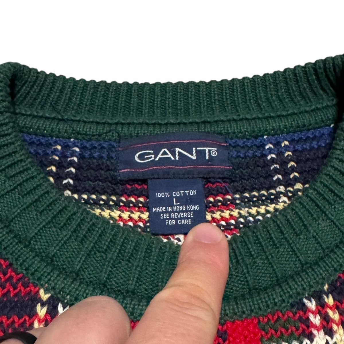 Gant Vintage 90s Gant Plaid Crewneck Sweater Men's Large FLAWS Size US L / EU 52-54 / 3 - 9 Thumbnail