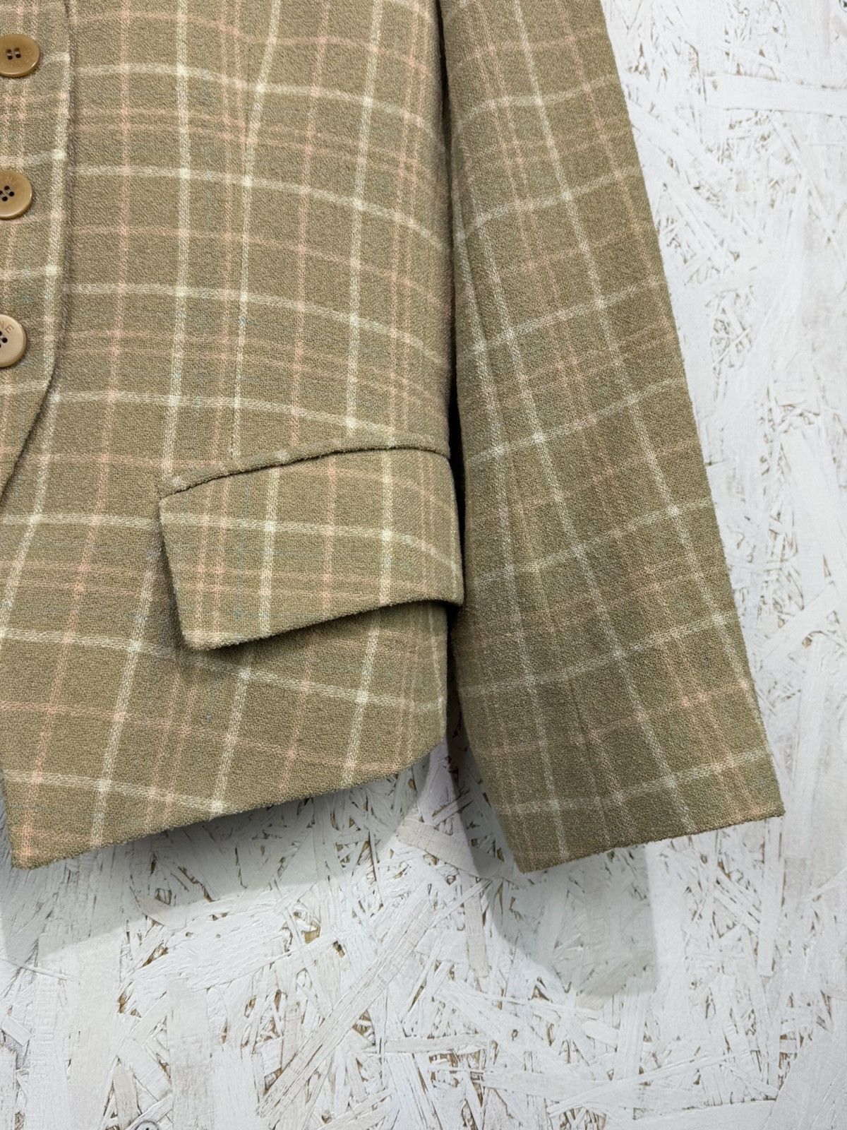 Celine 80s Celine Plaid Pattern Towel Style Blazer Jacket Size 42 Size M / US 6-8 / IT 42-44 - 3 Thumbnail