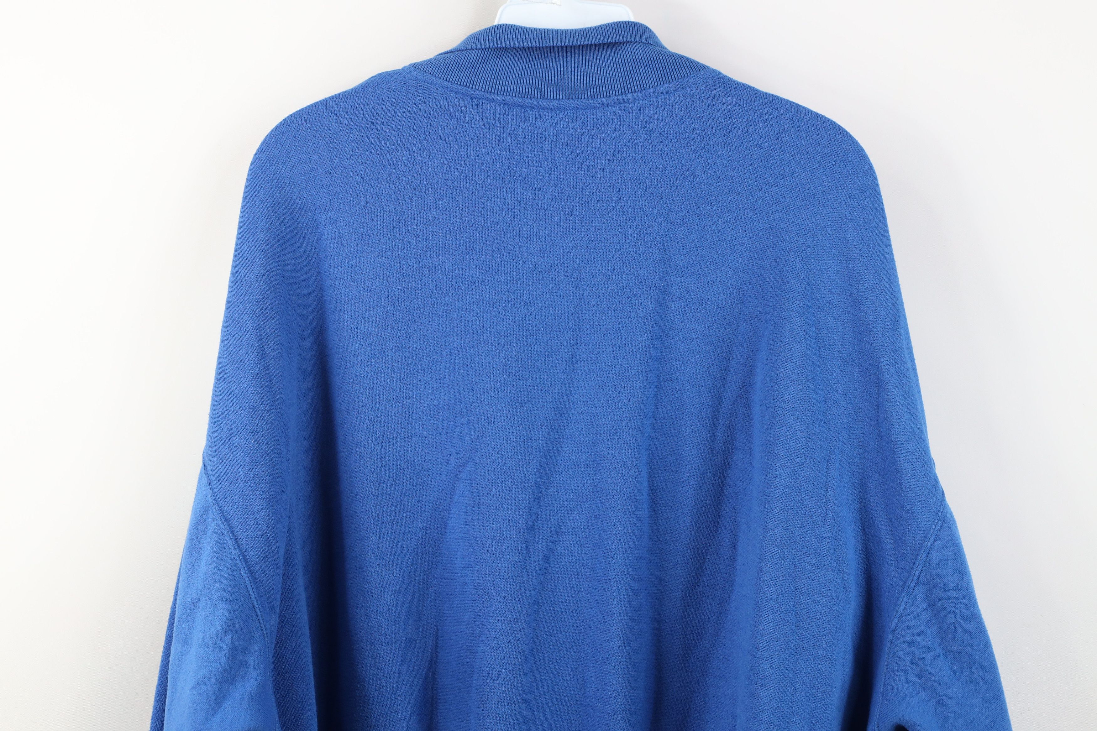 Nike Vintage 90s Nike Scott Mini Swoosh Collared Sweatshirt Blue Size US XL / EU 56 / 4 - 11 Thumbnail
