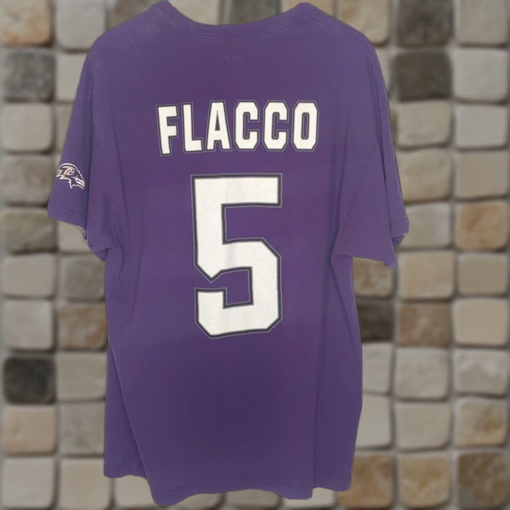NFL NFL Team Apparel Baltimore Ravens Joe Flacco Shirt XL Short Sleeve Purple Mens Size US XL / EU 56 / 4 - 1 Thumbnail