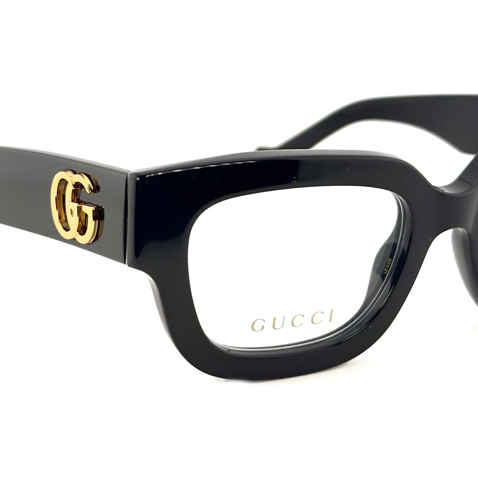 Gucci GUCCI GG1548O 1548 Black GG Gold Logo Bold Eyeglass 001 Size ONE SIZE - 4 Thumbnail