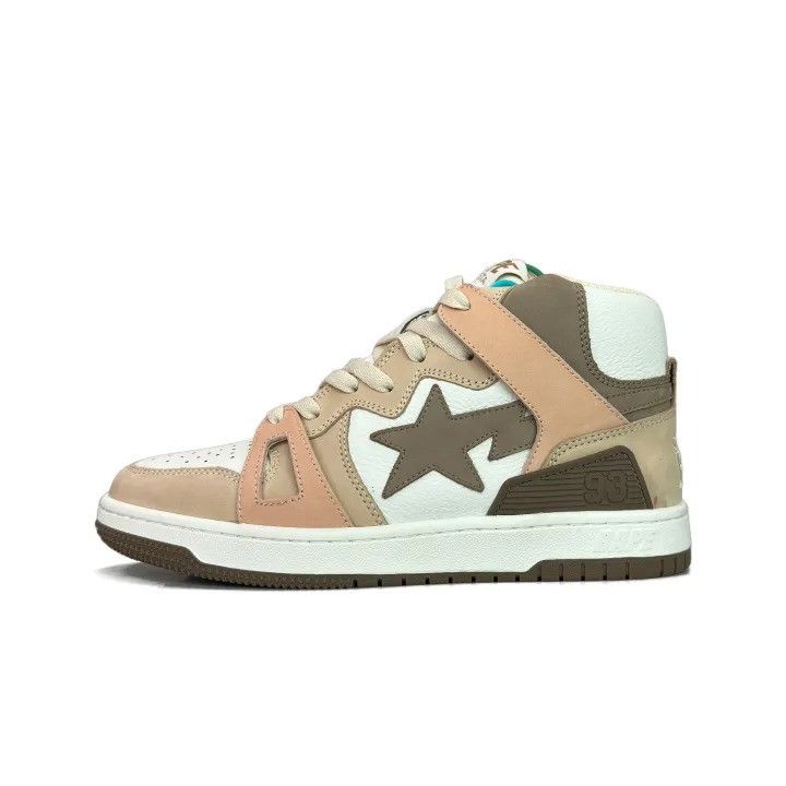 Bape BAPE Men's STA 93 High Brown Leather Sneakers Size US 9 / EU 42 - 2 Thumbnail