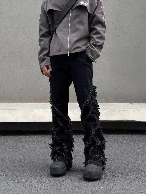Other Vintage fringed raw edge bootcut jeans Size US 32 / EU 48 - 1 Thumbnail