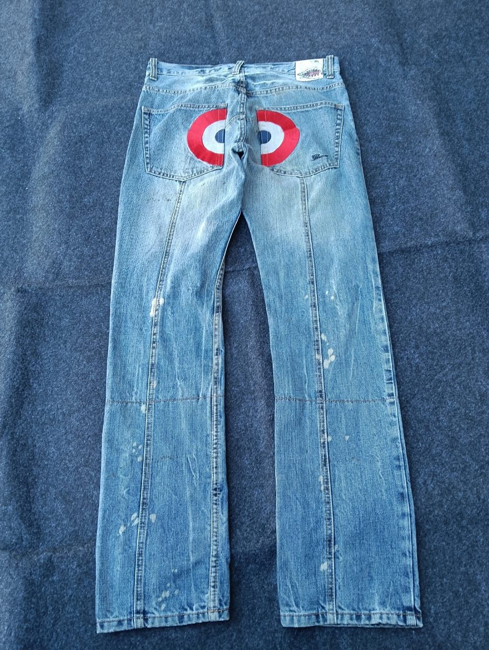 PPFM PPFM Flyer's Hot Weather Distressed Shark Face Denim Jeans Size US 31 - 3 Thumbnail