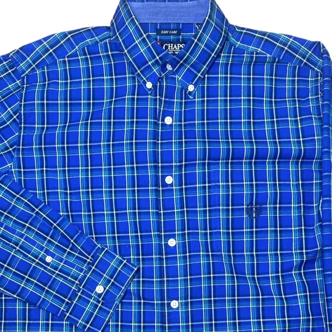 Chaps Chaps Mens Large Blue Plaid Button-Down Long Sleeve Shirt Size US L / EU 52-54 / 3 - 5 Thumbnail