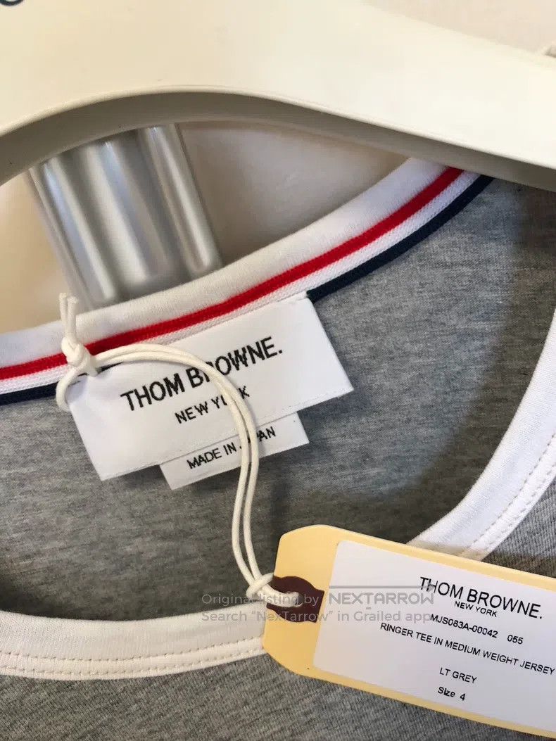 Thom Browne Thom Browne Grey short-sleeved t-shirt Size US XL / EU 56 / 4 - 4 Thumbnail