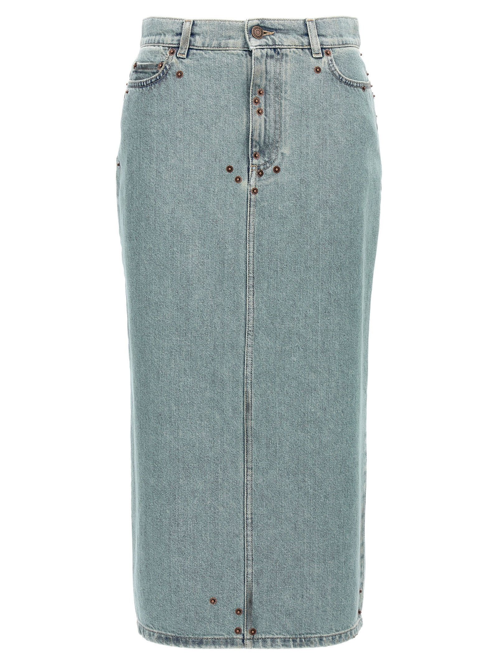 Moschino Rivets Denim Skirt Size 28" / US 6 / IT 42 - 1 Thumbnail