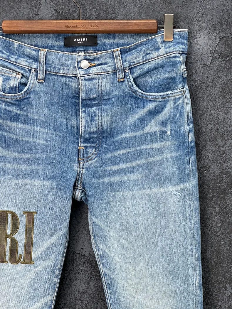 Amiri Amiri logo embroidered destroyed jeans Size US 31 - 3 Thumbnail