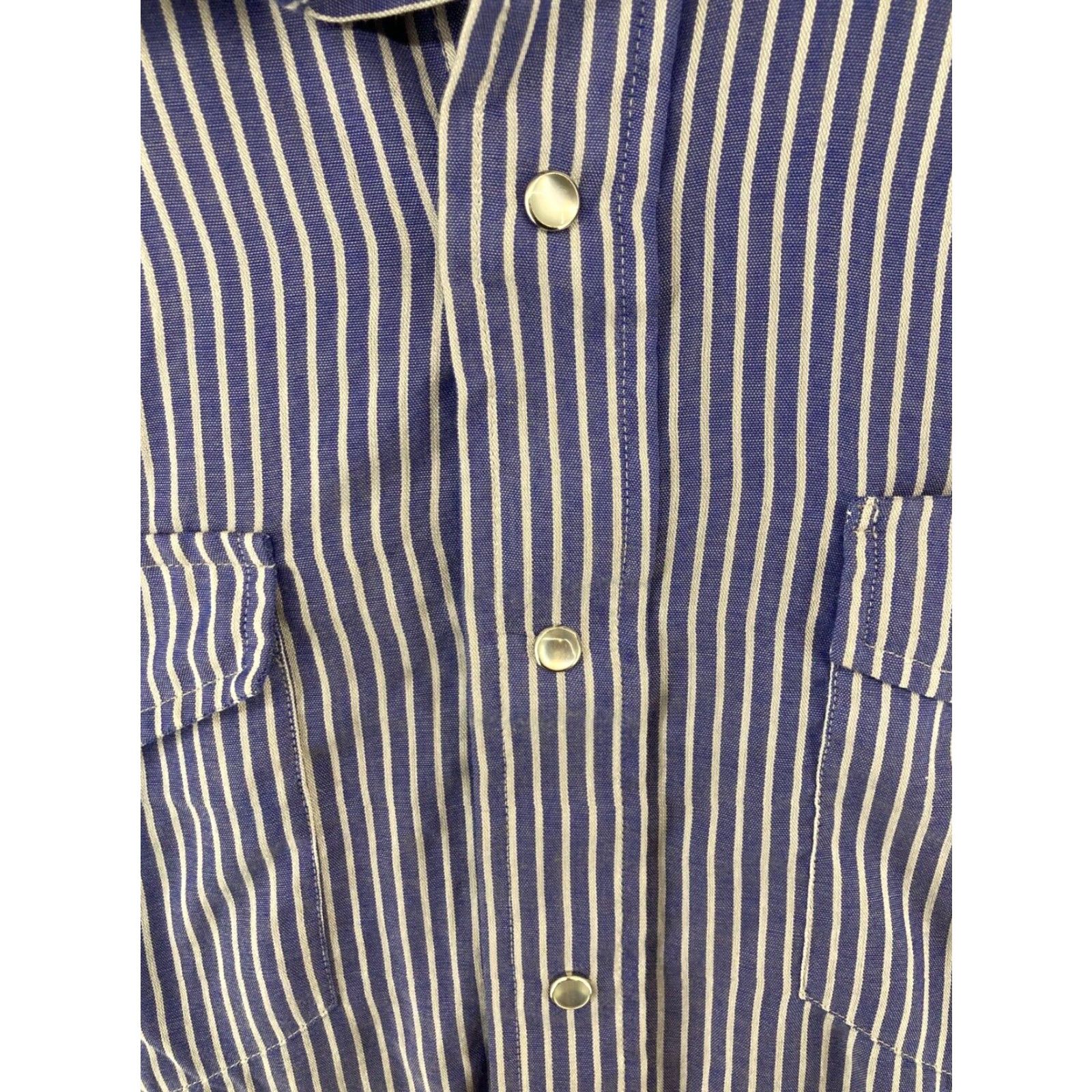 Stetson VINTAGE Stetson Shirt Mens Medium Blue Stripe Cowboy Button Down Long Sleeve USA Made Mens Size US M / EU 48-50 / 2 - 5 Thumbnail